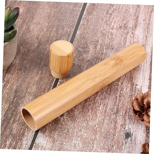 Bamboo Toothbrush Tube Case Handmade Vintage Portable Travel Holder