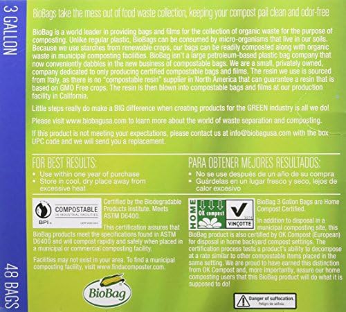 Bio Bag Compostable Small 3 Gallon Bags 48 Count by BioBag