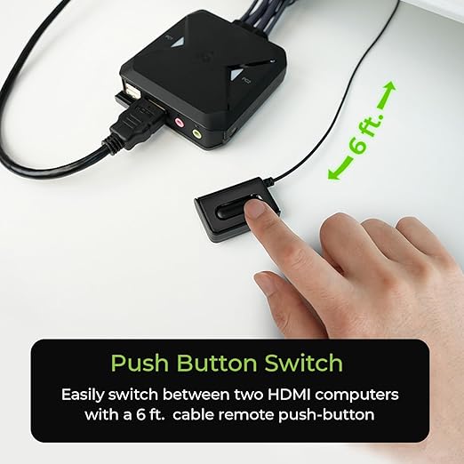 IOGEAR 2-Port 4K USB HDMI Cable KVM Switch
