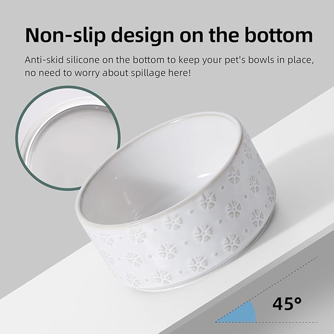 6.1inch Ceramic Raised Double Bowls Set