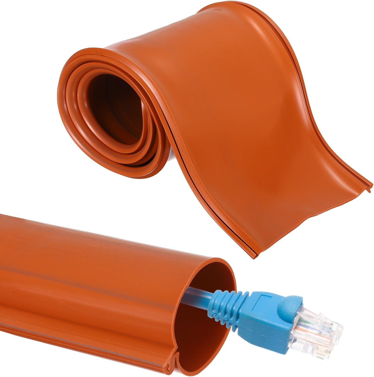 MECCANIXITY 3.3ft Cable Management Sleeve, 2 Inch, ID Flexible Cord Wires Hider Cover Insulation Snap-fit Protector for Substation, High-Voltage Electrical Networks, Red
