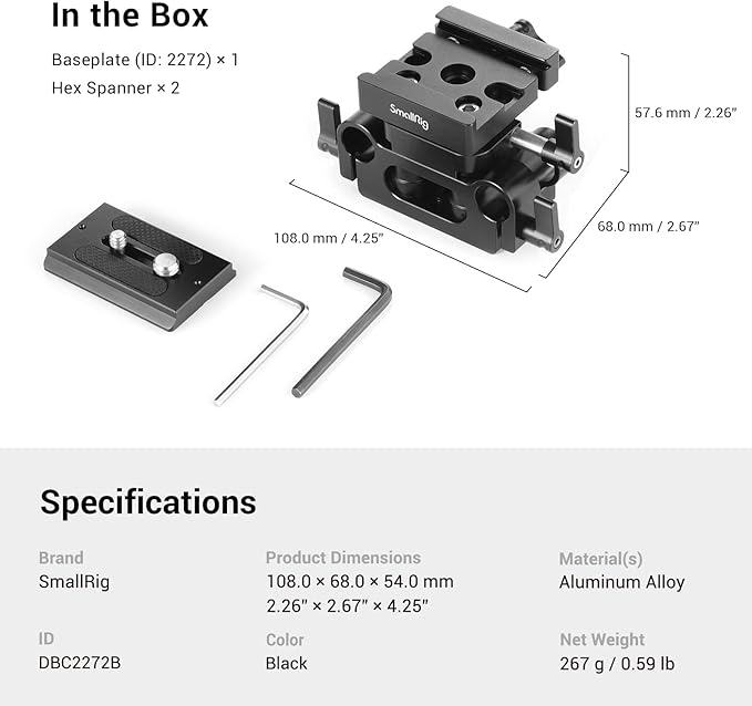 SMALLRIG Universal 15mm Rail Support System