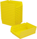Akro-Mils 30150 Plastic Shelf Bins, Heavy Duty Storage Bins for Garage, Closet, and Drawer Organization, 12-Inch x 8-Inch x 4-Inch, Yellow, 12-Pack