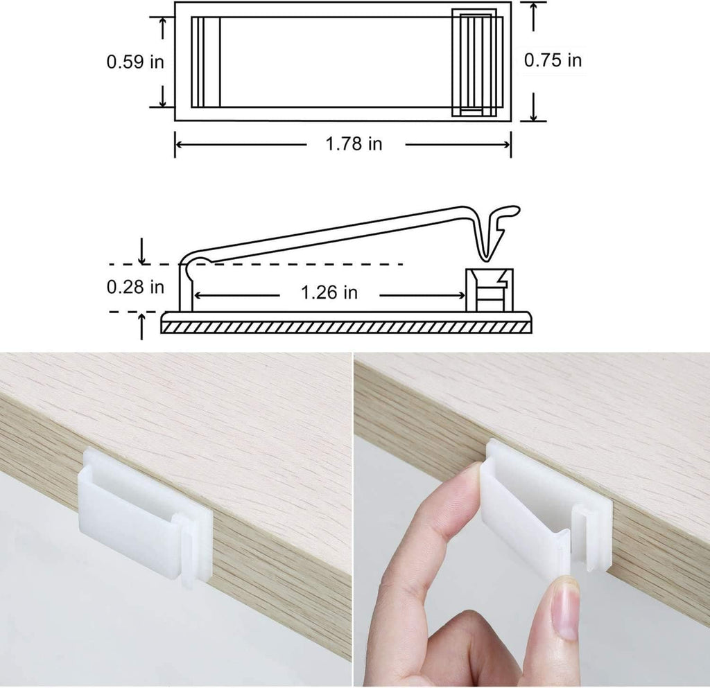 50Pcs Self Adhesive Cable Management Clips,Cable Organizers Wire Clips Cord Holder for PC Laptop Ethernet Cable Desktop Home Office(1.78’’ x 0.75’’ x 0.28’’, White)