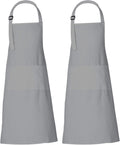 RAJRANG 100% Cotton Cooking Apron with 3 Pockets Kitchen Chef BBQ Adjustable Bib Aprons for Women Men