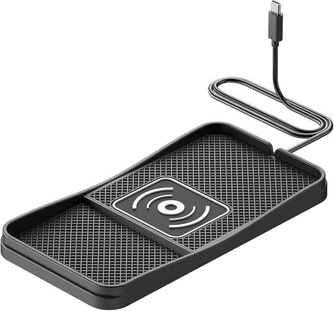 Car Wireless Charger Pad for Jeep Cherokee Commander Compass Liberty 2000-2025, Fast Car Wireless Charging Pad for Car Center Console, Non Slip Charging Mat,1M-Type C