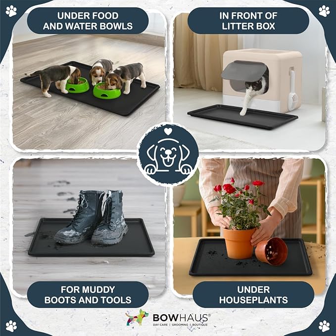 BOWHAUS 40.9-Inch Dog Crate Pan Replacement, Sturdy, Waterproof Plastic Tray for 42-Inch Pet, Rabbit Ferret Critter Kennels, Versatile Pan and Easy to Clean
