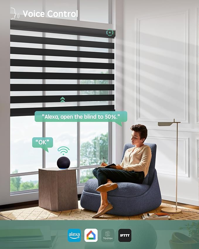 Yoolax Motorized Zebra Blinds Compatible