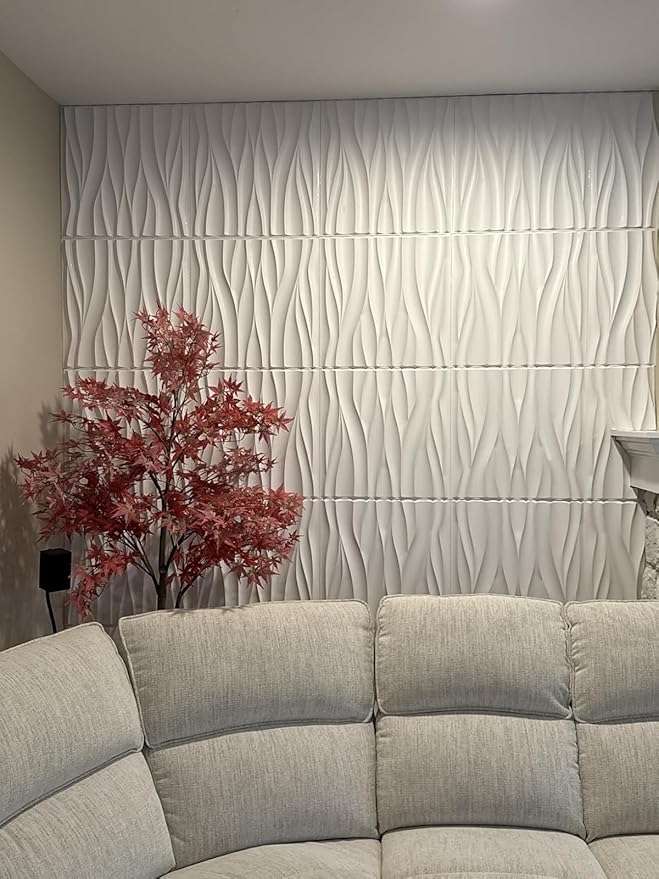 STICKGOO Wave Wall Panels for Interior Wall Decor, Paintable 3D Wall Decor