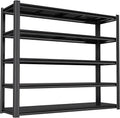 Industrial Storage Rack,Heavy-Duty Steel Shelving Unit,Multi-Purpose Garage Organization System Black 72" H x 62" W x 23.5" D 5-Tier