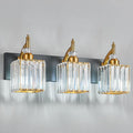 BBLLWJ Modern Bathroom Vanity Light 3-Light Black and Gold Crystal Light