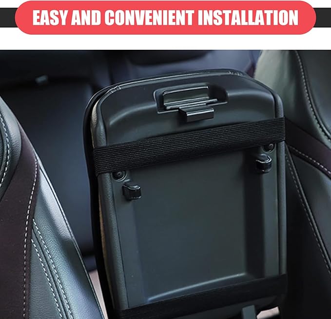 Car Center Console Cover, Leather Armrest Seat Cover Protector, Universal Waterproof Armrest Pad, Car Decoration Accessories, Fit for Most Cars, Vehicles, SUVs (Black)