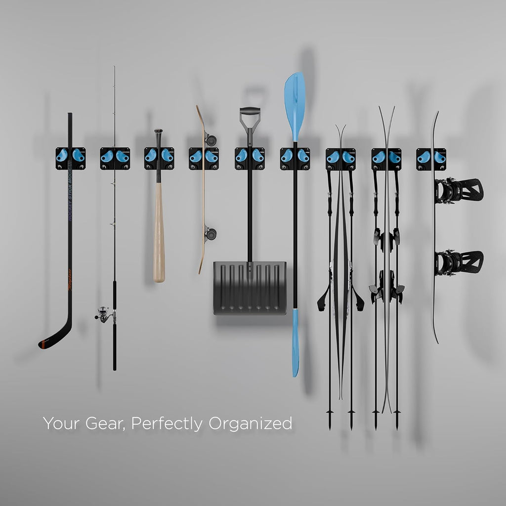 Ultimate Ski & Snowboard Wall Storage Rack - Fits any Ski or Snowboard - Save Your Rocker, Tips and Tails - Damage-free - 2x - Black