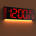JALL 16" Large Digital Wall Mount Clock, Count Down Timer, Big LED, Temperature
