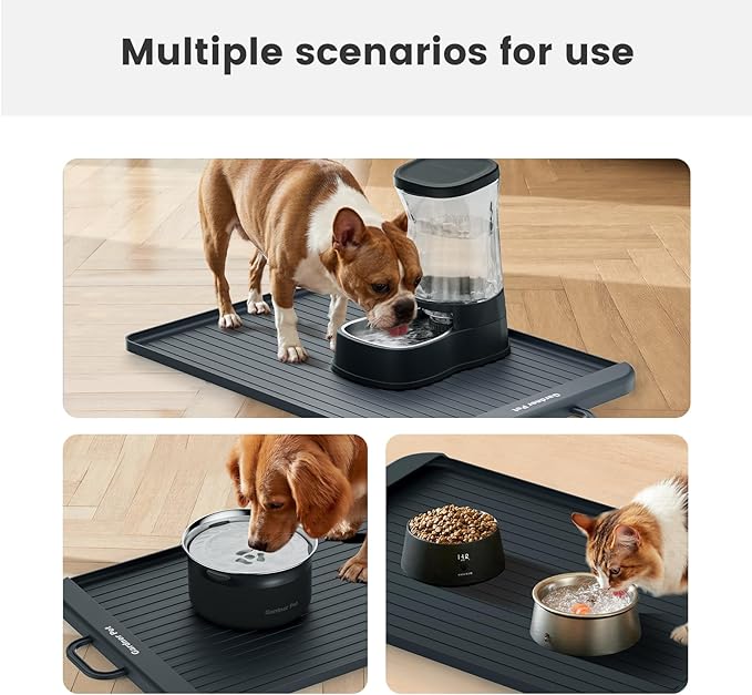 Gardner Pet Silicone Dog Food Water Mat for Floors Waterproof Anti-Slip Dog Bowl Large Mats for Food and Water to Prevent Spills for Dogs, Cats.