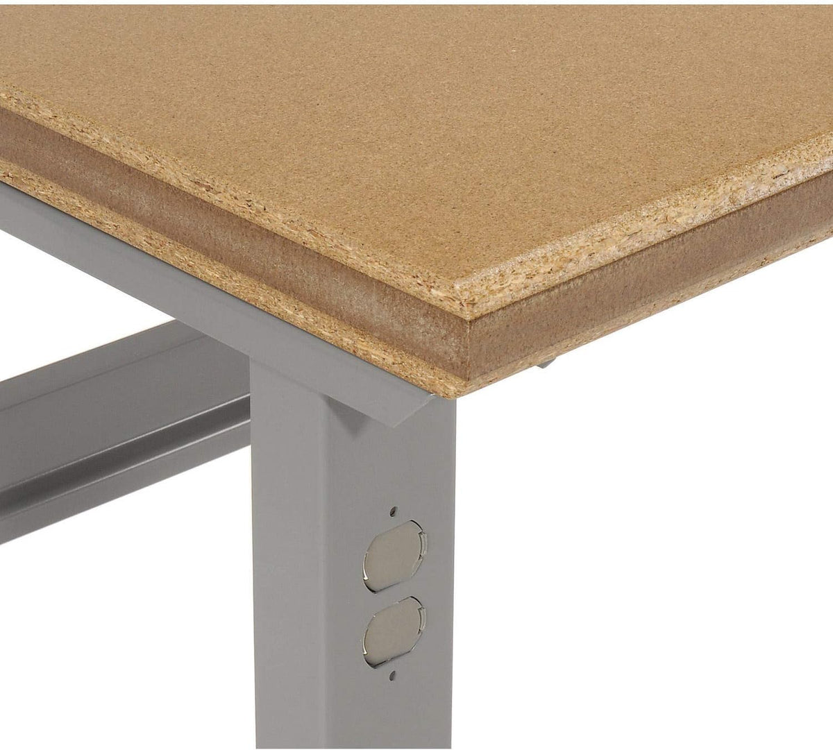 Global Industrial Mobile Adjustable Height C-Channel Leg Workbench, Shop Top Square Edge, 60"W x 30"D, Gray