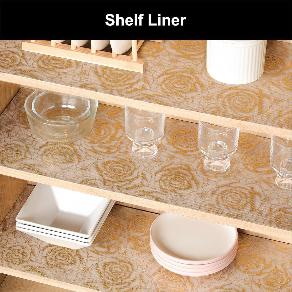 Cooyes Shelf Liner – Premium Non-Adhesive Cabinet & Drawer Liner for Kitchen – Waterproof Shelf Paper with Modern Pattern – Durable EVA Cabinet Mat – Easy to Cut （17.5" W x 197" L）