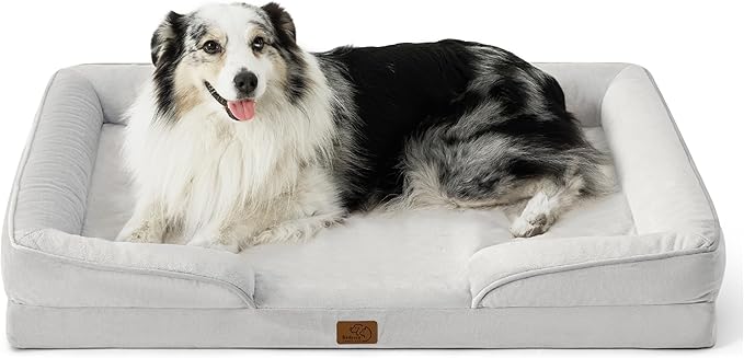 Bedsure XL Orthopedic Dog Bed for Extra Large Dogs - Washable XLarge Dog Cat Bed Waterproof, Comfort Dogs Couch Sofa with Washable Removable Cover, Pet Bed with Nonskid Bottom, Light Grey, 42"