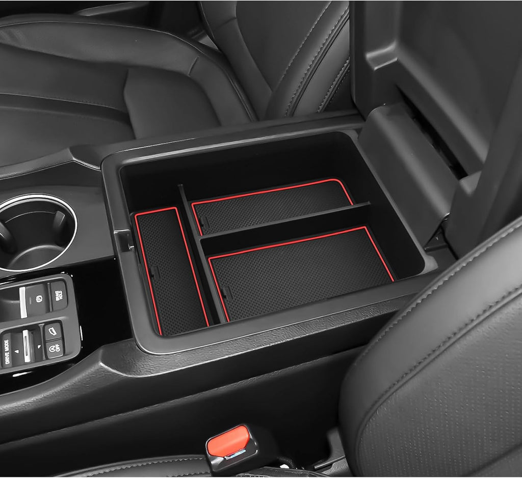 LUWU 2026 Passport Center Console Organizer Compatible with 2024 2025 2026 Honda Passport & 2023 2024 2025 Pilot & 2024 2025 Ridgeline Accessories Armrest Console Organizer Armrest Insert Tray (Red)
