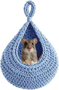 Small Pet Hammock Bed for Rats, Sugar Gliders, Rat Toys Soft Hanging Sleeping Hideout for Cage, Washable Comfortable Nest as Rat Cage Accessories，Blue
