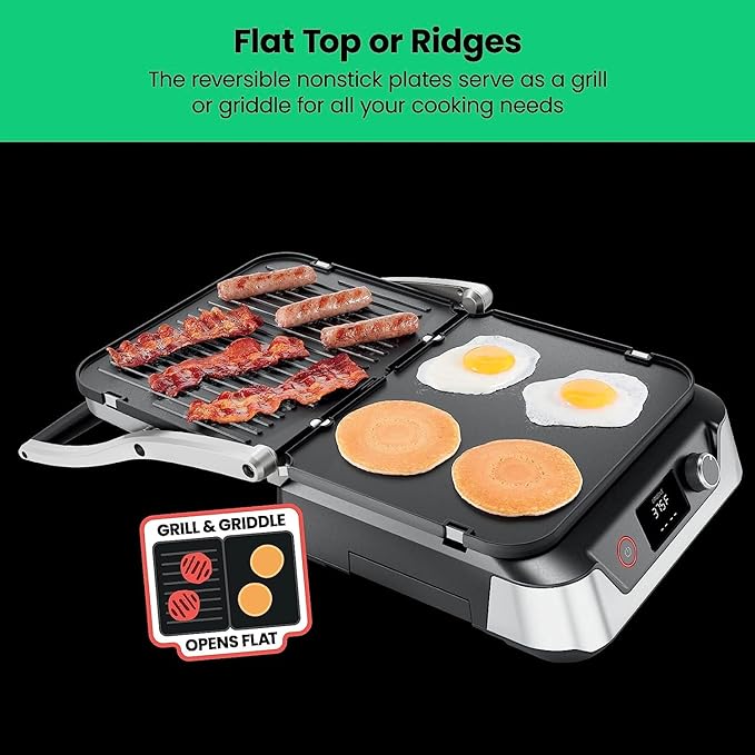 Chefman 5-in-1 Digital Panini Press Grill Sandwich Maker and Griddle Grill Combo