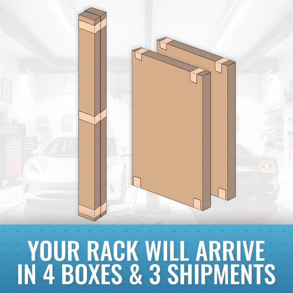 2-Pack 4 x 8 MonsterRax Overhead Garage Storage Rack, Ceiling Racks for Garage, Organization Shelving, Adjustable Hanging Shelf, White, 12"-21" Height Adjustment