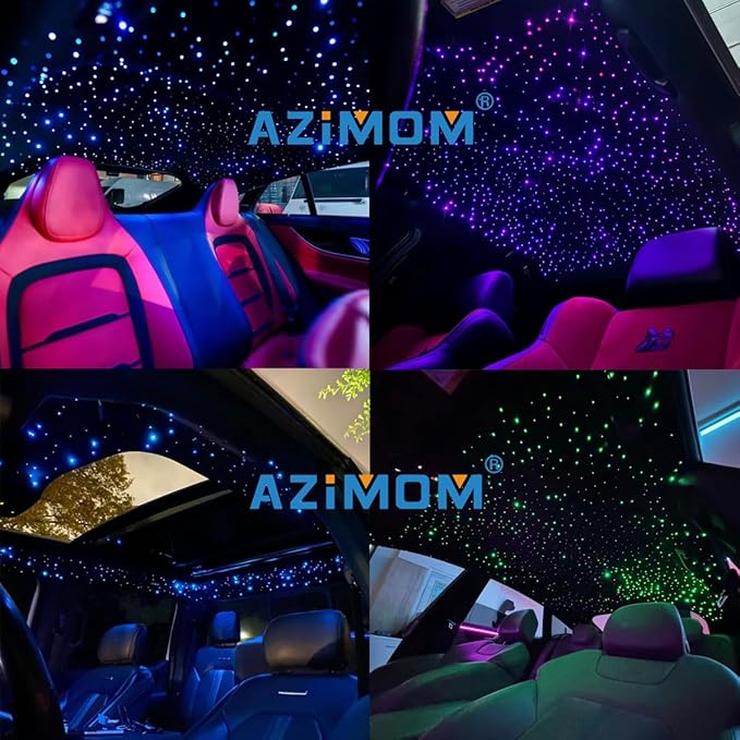 AZIMOM 6W Bluetooth/APP Control RGBW Fiber Optic Lights Star Ceiling Kit Sensor