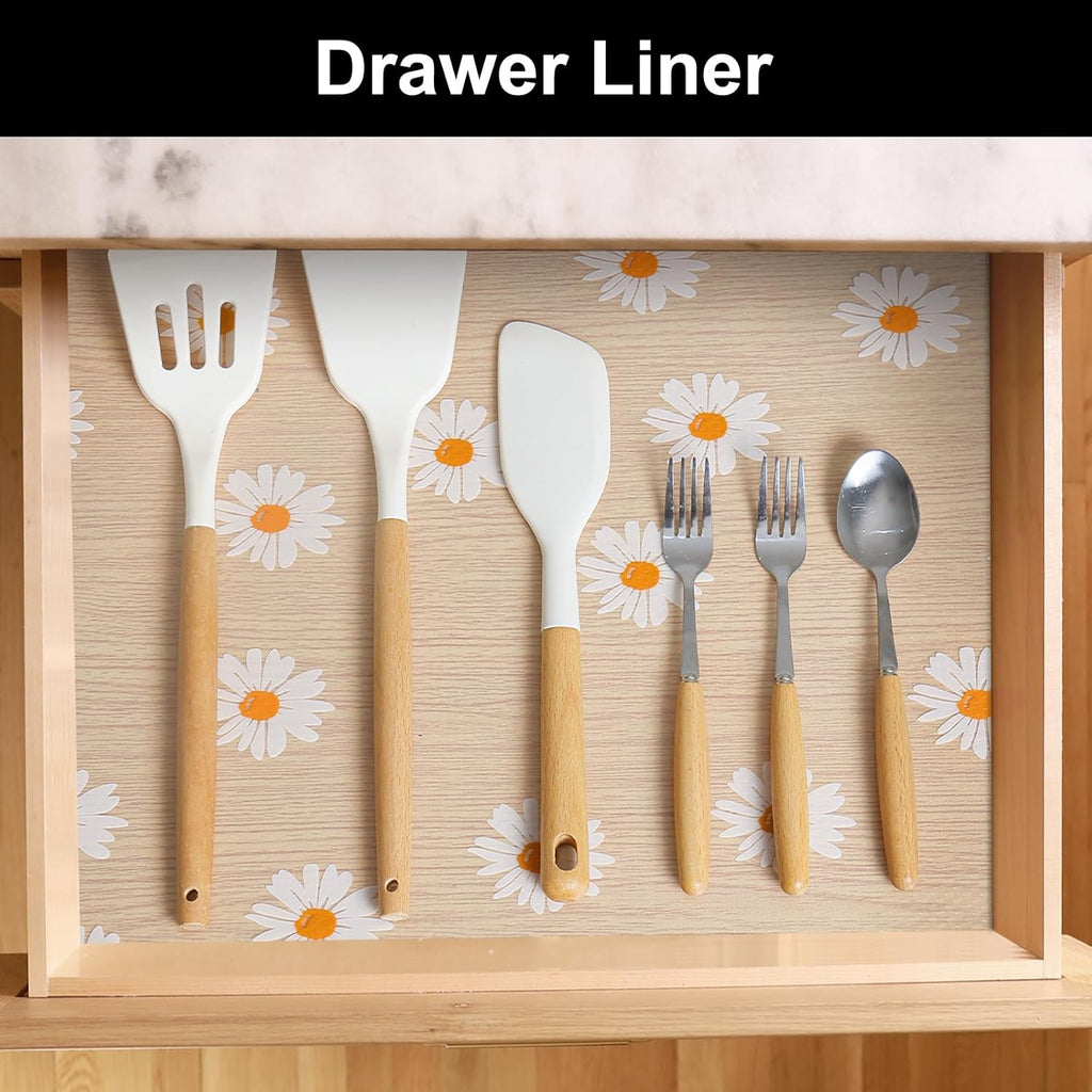 Cooyes Shelf Liner – Premium Non-Adhesive Cabinet & Drawer Liner for Kitchen – Waterproof Shelf Paper with Modern Pattern – Durable EVA Cabinet Mat – Easy to Cut (11.8" W x 236" L)