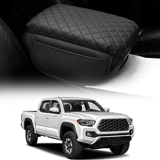 Console Cushion Cover for Toyota Tacoma 2016-2023 SR SR5 Off-Road PreRunner TRD-Sport pro Limited Tacoma Organizer Armrest Storage Box Cover Tacoma Interior Accessories