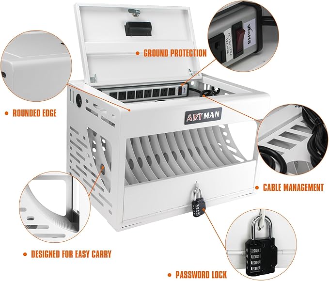 16 Device Wall-Mount Charging Station