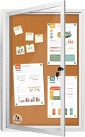 Lockable Outdoor Enclosed Bulletin Board, Weatherproof Cork Noticeboard