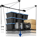FLEXIMOUNTS GL1 Overhead Garage Lifting Storage Rack, 4x4 Ft Heavy-Duty Metal