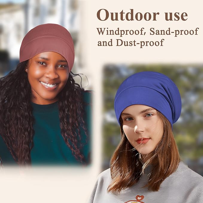 OLESILK 100% Mulberry Silk Bonnet for Sleeping Women, Silk Hair Wrap for Sleeping, Silk Sleep Bonnet for Women&Men, Real Silk, Not Satin, Reddish Brown
