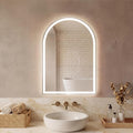 Simple Deluxe 24x32 inch Arched Mirror for Bathroom Vanity Mirror or Wall Decor, Arch Mirror Brushed Metal Frame, Wall Mounted Mirror for Bathroom LivingRoom Bedroom Entryway(24''×32'')