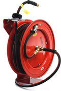 RMX Dino-Hide - Heavy-Duty Retractable Hose Reel w/Wrapped Finish Rubber Air Hose (3/8" x 50' w/ 18 Ga. Reel)
