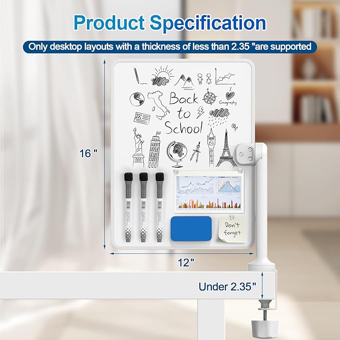 Double-Sided Desk Whiteboard