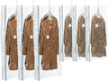 TAILI Hanging Vacuum Sealer Storage Space Saver Bags for Clothing, Suits and Jackets, Closet Organizers, Wider Sides (3 Long, 3 Short) Cream