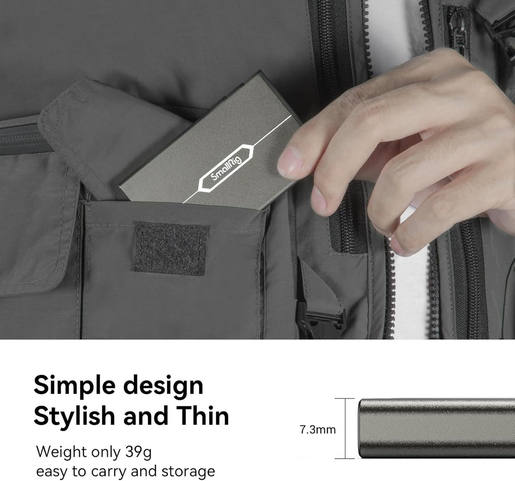SMALLRIG Memory Card Case Holder Anti-Shock Anti-Fall and Scratch Suitable for SD/Micro SD/SIM Cards for Photography Enthusiasts - 2832B