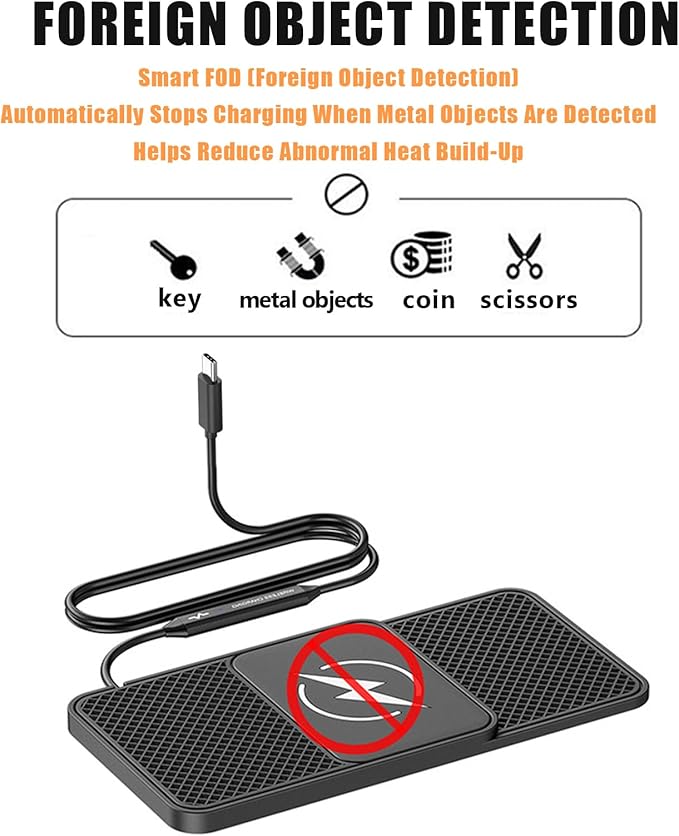 Wireless Car Phone Charger for Kia Optima GT/T-GDI, Type C/USB 20W Fast Charging Pad, Non-Slip Charging Station for Travel Home Office Desk, Lightweight,Type-C