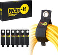 Heavy-Duty Wrap-It Storage Straps, 13-inch (6 Pack) - Hook and Loop Extension Cord Organizer Hanger, Cord Wrap, Cable Straps for Cables, Hoses, Rope for Home, RV and Garage Storage and Organization