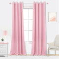 Mrs.Naturall Light Pink Blackout Curtains for Dorm, 52" W x 84" L Grommet Easy Sliding Black Out Drapes for Girls Room Bedroom College Room Decor