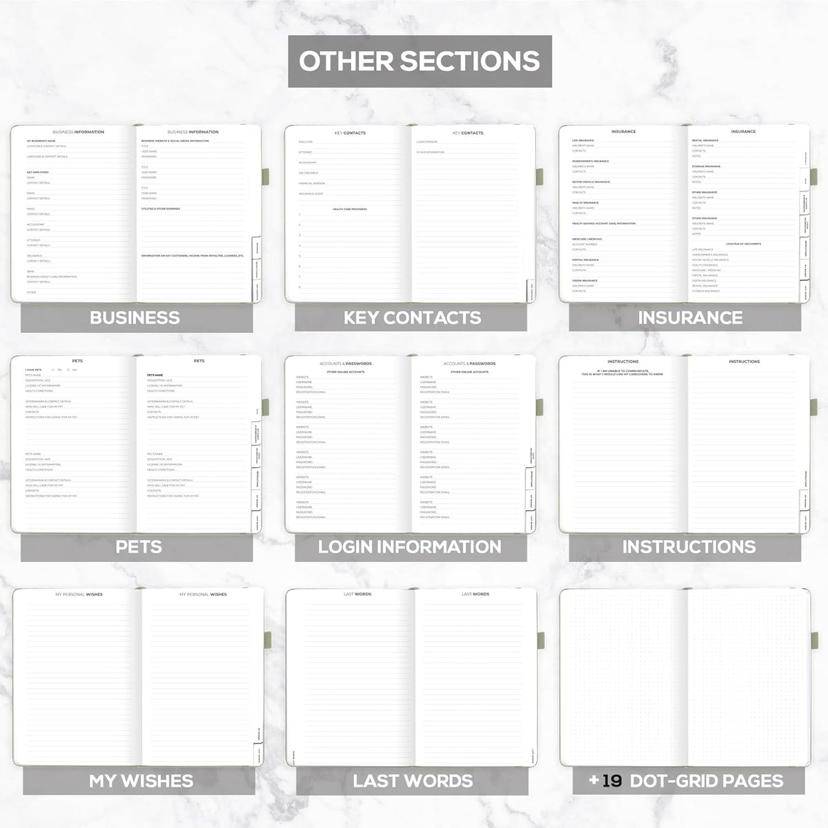 Clever Fox Large End of Life Planner – Guided Final Arrangements Organizer Notebook for Instructions, Beneficiary Info, Will Preparation, Last Wishes & Funeral Planning – 8.5" x 11" (Cypress)