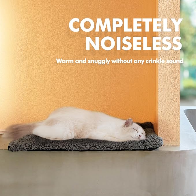 Self Warming Cat Bed Self Heating Cat Dog Mat 24 x 18 inch Extra Warm Thermal Pet Pad for Indoor Outdoor Pets with Removable Cover Non-Slip Bottom Washable Non Electric