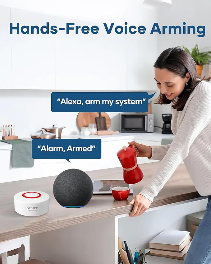 GRSICO Wireless Home Alarm System 15-Piece Kit, WiFi Alarm System