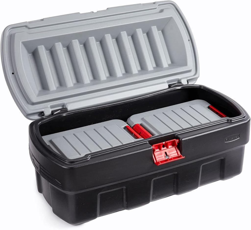 Rubbermaid ActionPacker️ 48 Gal with 8 Gal Containers Nested, Lockable Storage Bins, Industrial, Rugged Storage Container Bundle with Lids