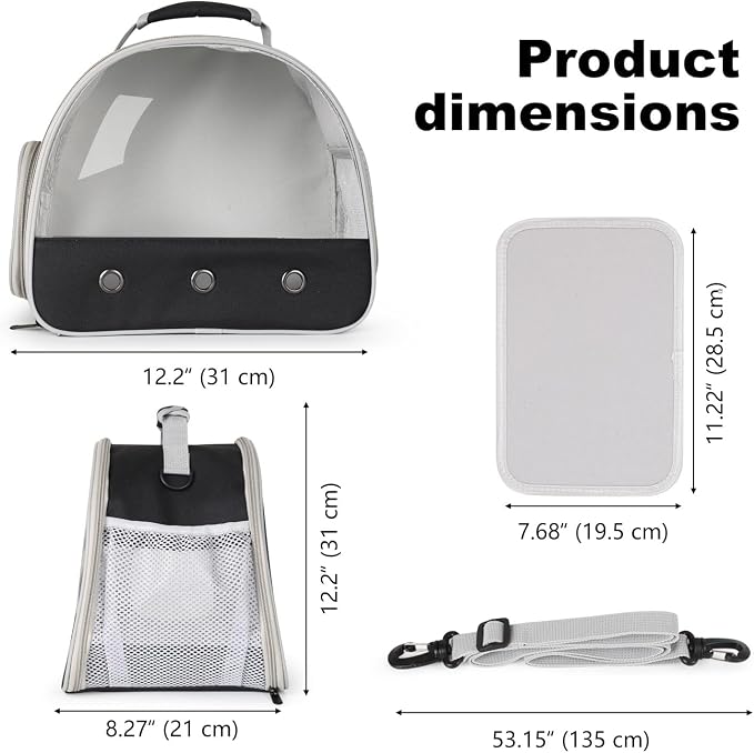 Bearded Dragon Travel Carrier,Lizards Carrier, Small Animal Travel Carrier for Sugar Glider Hedgehog Rat Parrot Bird Guinea Pig, Portable Guinea Pig Travel Bag for 2