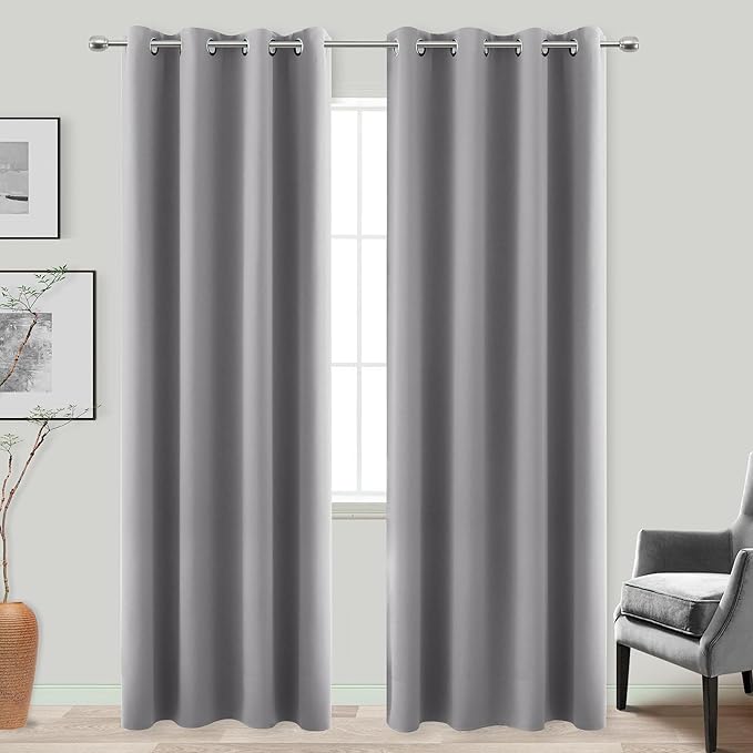 KOUFALL 2 Panels Set 96 Inches Long Blackout Curtains
