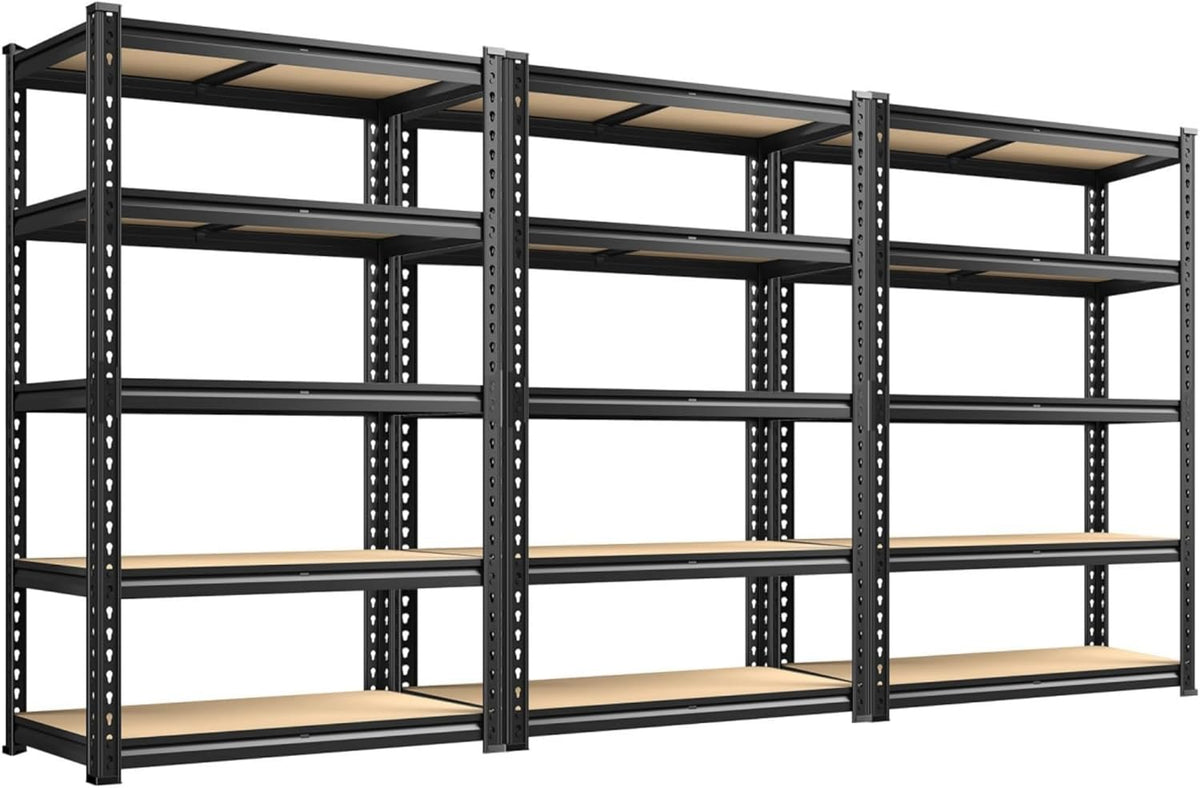 REIBII 2020LBS Storage Shelves 5 Tier Garage Shelving Heavy Duty Adjustable Garage Shelves, Utility Rack Shelf, Shelving Units for Storage Warehouse Pantry Closet, 35.5" W x 11.9" D x 72" H, 3 Pack