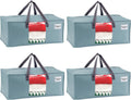 VENO 4 Pack Moving Bags for College, Heavy-Duty Storage Totes, Moving Boxes and Wardrobe Packing Supplies Alternative - Extra Large Durable Laundry Bags for Clothes (Light Blue Matte, 4 Pack)