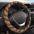 Boho Steering Wheel Cover Women Men Flower Elastic Stretch Soft Car Wheel Protector Universal Breathable No-Slip Car Accessories for Truck Van SUV Auto Fit 14-15 Inches